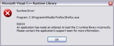 Visual C++ Runtime Error
